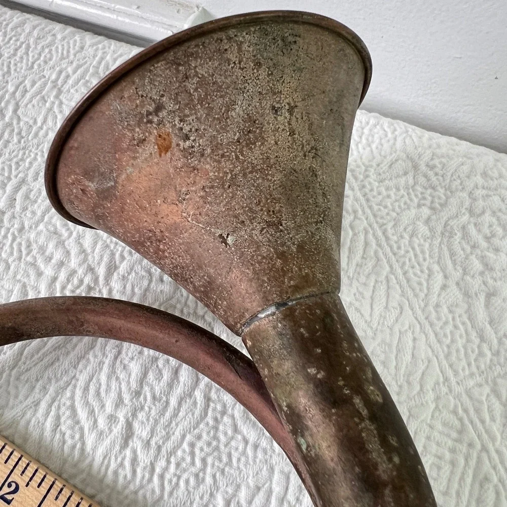 Unbranded Hunting Horn OS Unisex Vintage Copper Patina Equestrian Fox Hunt Decor
